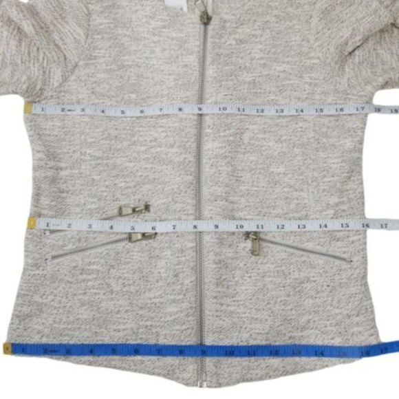 Lou and Grey Ivory Metallic Tweed Jacket Size Small Full Zip Blazer Pockets - Picture 10 of 12